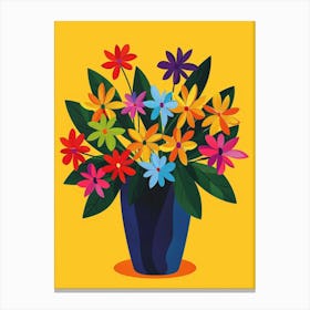 Colorful Flowers In A Vase Canvas Print