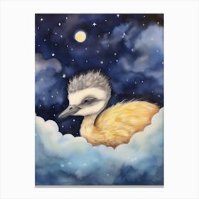 Baby Ostrich 3 Sleeping In The Clouds Canvas Print