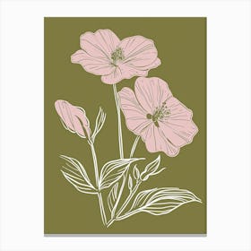 Pink & Green Wild Pansy 1 Canvas Print