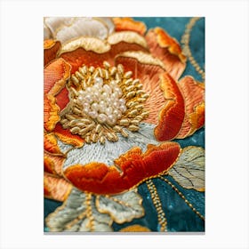 Embroidered Flower 6 Canvas Print