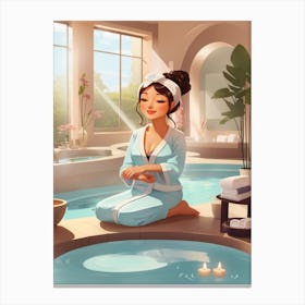 Cute A Woman Having Spa At Home Cool Canvas Print