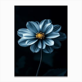 Dark Blue Flower 3 Canvas Print