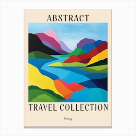 Abstract Travel Collection Poster Norway 3 Canvas Print