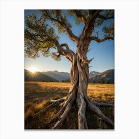 Old Tree At Sunrise Canvas Print