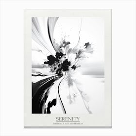 Serenity Abstract Black And White 1 Poster Canvas Print