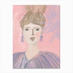 Lady With Feathers Canvas Print