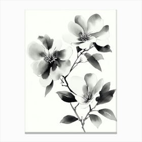 Ink Painted Flower Canvas Print