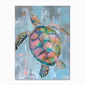 Impressionism Pastel Inspired Sea Turtle 2 Canvas Print