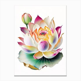 Lotus Flower Petals Decoupage 1 Canvas Print