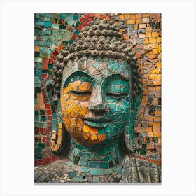 Buddha Statue In Mosaic Canvas Print