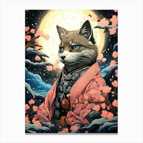 Fox In Cherry Blossoms 2 Canvas Print