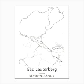 Bad Lauterberg,Germany Minimalist Map Canvas Print