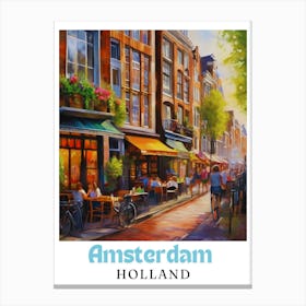 Netherlands Amsterdam, travel poster, wall art print, Amsterdam painting,13 Canvas Print