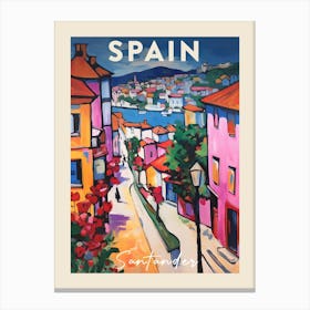 Santander Spain 1 Fauvist Painting Travel Poster Canvas Print