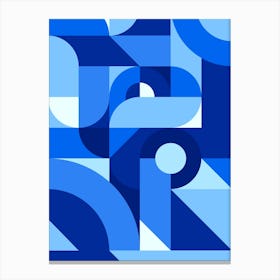 Blue Geometric Shapes Canvas Print
