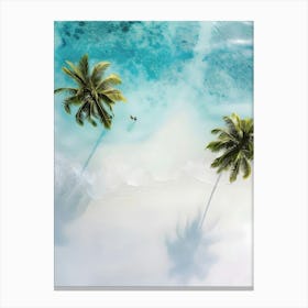 Two Palm Trees On The Beach Canvas Print