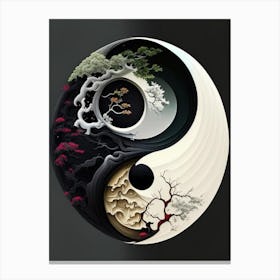 Repeat 5, Yin and Yang Illustration Canvas Print