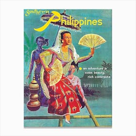 Philippines, Woman With Fans Canvas Print