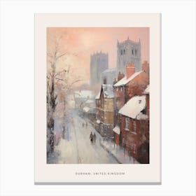 Dreamy Winter Painting Poster Durham United Kingdom 2 Canvas Print