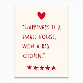 Happy Kitchen Typography Canvas Print