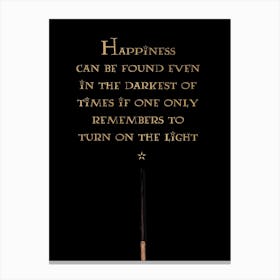 Magic & Happiness Quote Canvas Print