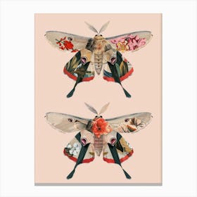 Pink Shades Butterfly William Morris Style 3 Canvas Print