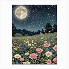 Moonlight In The Meadow no1 Canvas Print