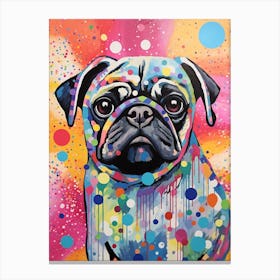 Pug Pop Art Paint Inspired 3 Canvas Print