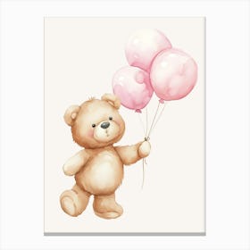 Teddy Bear With Balloons Kids and Nursery 2 Canvas Print