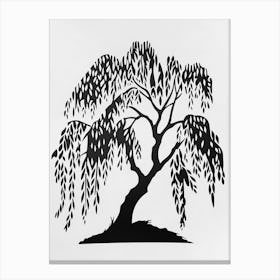 Willow Tree Simple Geometric Nature Stencil 1 1 Canvas Print