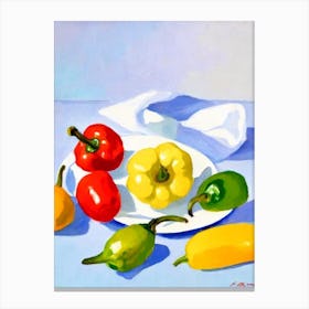 Anaheim Pepper Tablescape vegetable Canvas Print