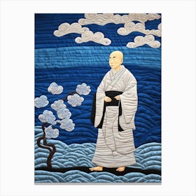 'Monk' Japanese Quilting Inspired Art, 1490 Canvas Print