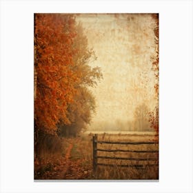 Autumn Landscape Grunge Texture Overlay Leaves In Varying Shades From Orange To Russet Decrepit W (3) Canvas Print