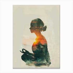 Meditation - Woman In Yoga Pose Canvas Print
