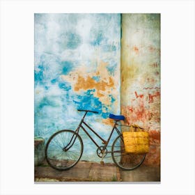 Basket On The Bicycle Canvas Print