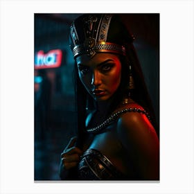 Cleopatra In Future Time - Diverse Art Illustration 64 Canvas Print