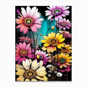 Flowers And Butterflies Canvas Print