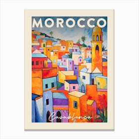 Casablanca Morocco 2 Fauvist Painting  Travel Poster Canvas Print