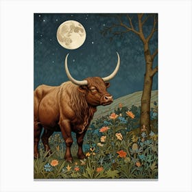 William Morris Bull In The Moonlight Canvas Print