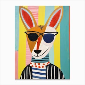 Little Jackal 4 Wearing Sunglasses Canvas Print