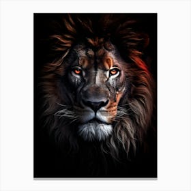 Lion black Canvas Print