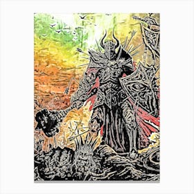 Warrior Knight Art Canvas Print