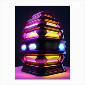 Beehive with neon lights 4 Canvas Print