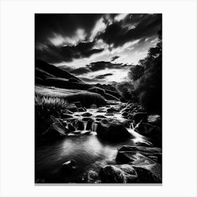 Black And White River Canvas Print