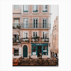 Lisbon Streets | Breakfast in Portugal | Travel Photography Europe Canvas Print