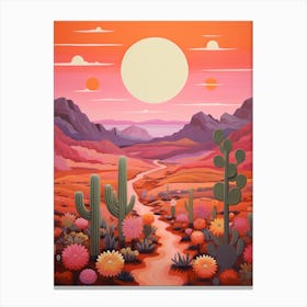 Cactus And Desert Painting 2 Canvas Print