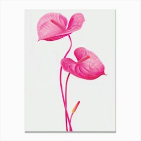 Hot Pink Flamingo Flower 2 Canvas Print