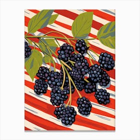 Elderberries Fruit Summer Illustration 3 Canvas Print