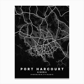 Port Harcourt Nigeria Black Map Toile