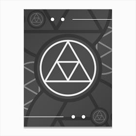 Geometric Glyph Array in White and Gray n.0044 Canvas Print